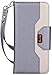 ProCase Galaxy S10 Wallet Case for Women, PU Leather Flip Folio Kickstand Case with Card Holder Wristlet Hand Strap, Folding Cover for S10 2019 -Grey