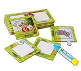 Water Colouring Doodle Drawing Board, BBLIKE Reusable Color with Water Board 16 Pictures and Magic Water Pen, Painting Puzzles Toy Gift for Kids on The go