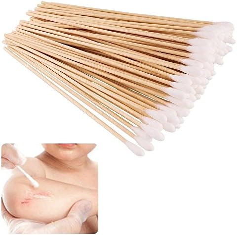 200 pieces Wood Cotton Swabs Stick Buds Tip For Medical Cure Disposable Bud 10cm Length Repair Tools