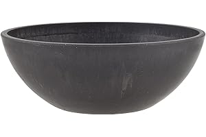 PSW POT COLLECTION PSW Arcadia Products, Centerpiece Bowl, Fairy Garden Planter M20DC, 8 Inch, Dark Charcoal