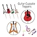 Yunko Set of 24 Guitar Cupcake Topper Cake Cupcake Decorations for Kids Birthday Party Themed Party Baby Shower