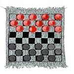 3-in-1-Giant-Checkers-Set-Calssic-Indoor-Outdoor-Yard-Games-for-Family-Fun-Parties-Giant-Board-Games-Including-Giant-Checkers-Rug-for-KidsTic-Tac-Toe-Game-with-Reversible-Rug