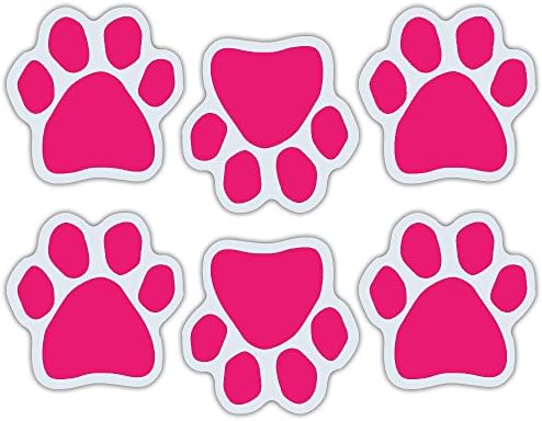 Crazy Sticker Guy Mini Dog Paw Magnets (Set of 6) - Pink Paws - Decorate Your Car, Refrigerator and More