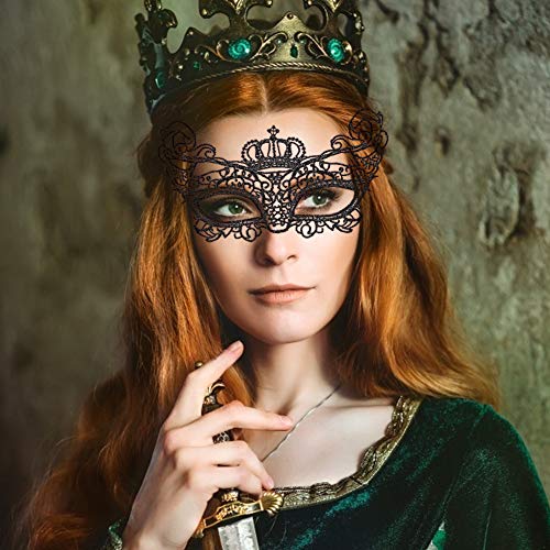 VGOODALL 12 STK. Venezianische Maske, Damen Spitze Augenmaske Geheimnisvolle Lace Maske für Halloween Party