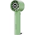 Gaiatop Portable Mini Fan, 3 Speed Handheld Fans with Power Display Flashlight, USB Rechargeable Battery, Lightweight Personal Cooling for Women Men Indoor Outdoor Travel Green