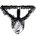 FEESHOW Mens Lace Sissy Pouch Panties Crossdress Bikini Breifs Thongs G String (M, Black)
