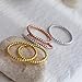 LEMON GRASS Sterling Silver Beaded Stacking Eternity Bump Stackable Rings Wedding Bands Midi Rings Size 5-8