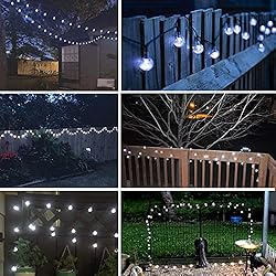 SANJICHA White 2-Pack 46FT 160 LED Crystal Globe