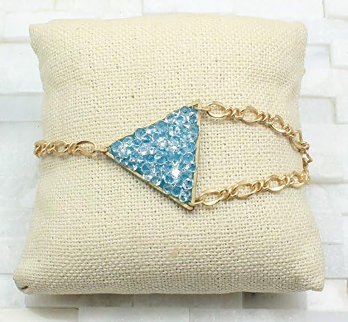layering bracelet large triangle crystal- sky blue