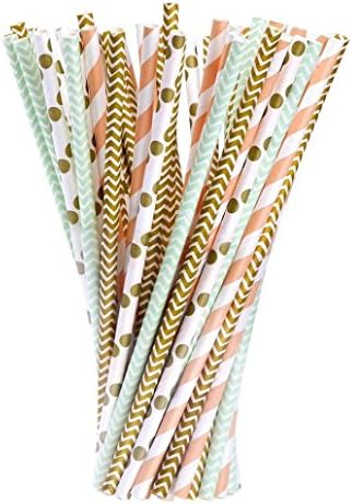 Yeefant 100PCS 7.8 Inch Theme Straw Rainbow Milk Tea Drinking Straws Party Wedding Jumbo Smoothie Disposable Food Grade Straws