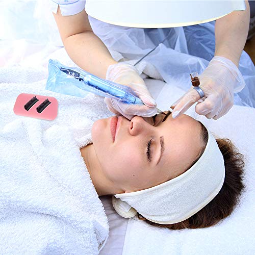 DaveandAthena 4 Pieces Silicone Eye Lashes Pads Pallet Eyelash Extension False Eyelash Holder, Transparent and Pink