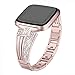 bayite Metal Bands Compatible with Fitbit Versa/Versa 2, Bling Bracelets with Rhinestones Woman Girls, Rose Gold