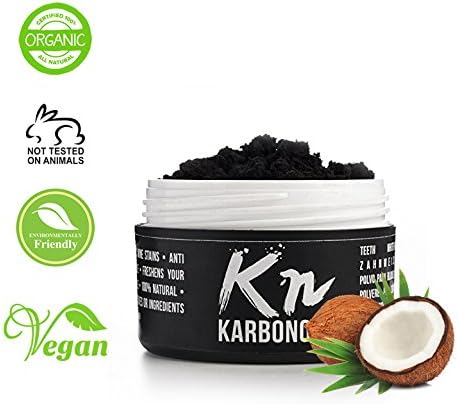 Carbón activado para el blanqueamiento dental Karbonoir - Polvo de carbón para blanquear los dientes natural de cáscaras de coco