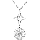 TEAMER Tetragrammaton Witch Knot Pendant Necklace Double Amulet Protection Necklace Solomon Pentagram Jewelry For Women