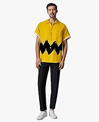 Gwnnb Bowling Shirts for Men Geometric Print Short