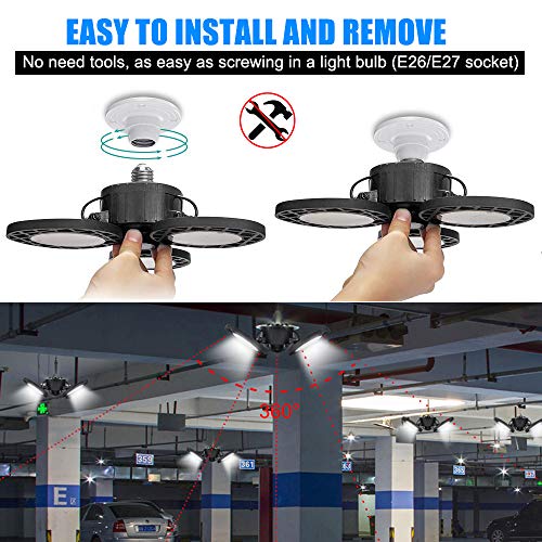 2 Deformable+6000Lumens+Adjustable+Basement+Workshop