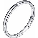 Jude Jewelers 2MM Tungsten Carbide Stackable Ring Plain Wedding Band