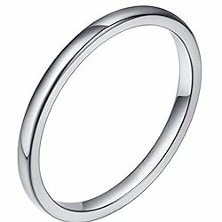 Jude Jewelers 2MM Tungsten Carbide Stackable Ring