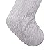 Alice Doria 21“Silver and White Christmas Stocking with Silver Wrinkled Satin Layer and White Faux Fur Cuff