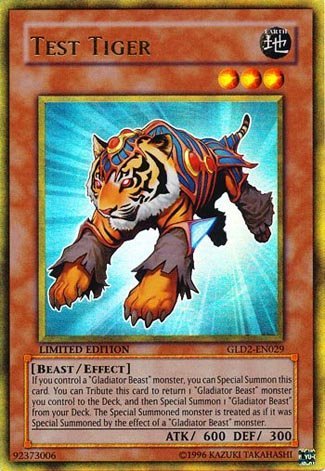 Yu-Gi-Oh! - Test Tiger (GLD2-EN029) - Gold Series 2 - Limited Edition - Rare