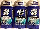 Speed Stick Gear Antiperspirant / Deodorant - Overtime - Relentless - 48 HR Protection - Net Wt. 2.7 OZ (76 g) Per Stick - Pack of 3