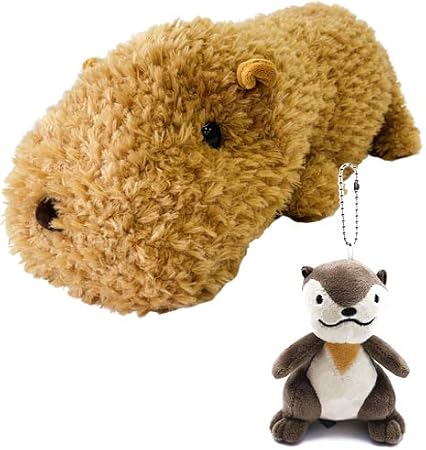 Amazon 伊豆シャボテン本舗 ぬいぐるみ カピバラ ブラウン 自宅で相席 Lサイズ50cm ボールチェーン 2点セット カワウソ ぬいぐるみ おもちゃ