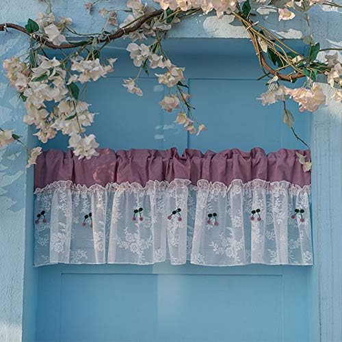 Cafe Curtains カフェ カーテン小 窓 カーテンキッチンカーテンホワイトレース綿とリネンステッチショート