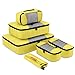 Gonex 6 Set Travel Packing Cubes, Luggage Packing Organizer Set for Bag & Suitcase With Laundry Bag Yellow
