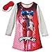 Miraculous Lady Bug Girls' Big Sleepwear Gown W/Eye Mask, Grey, X-Small (4/5)