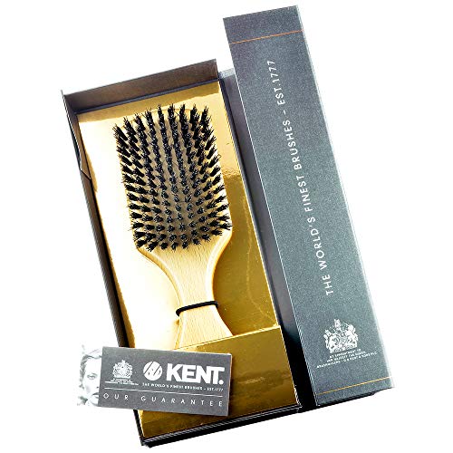 Kent OG2 Beechwood Hair Brush and Facial Brush for Beard Care