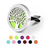 Aromatherapy Car Diffuser, GerTong Vent Clip Essential Oil Diffuser for Car Air Freshener, 11 Refill Pads (Tree)
