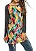 Zeagoo Women Round Neck Plaid Long Raglan Sleeve Casual Blouse Shirt