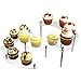 MyGift 3 Tier Clear Acrylic & Silver-Tone Metal Half Moon Server Countertop Cupcake Display Stand, Modern Organizer Rack