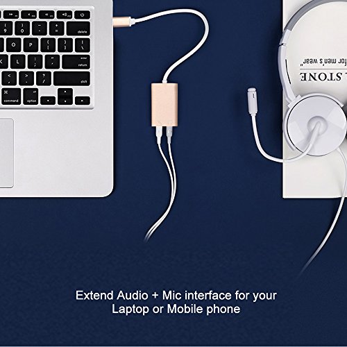 USB-C Audio Adapter, YSSHUI Type-C External Stereo Sound Card With 3.5mm Headphone And Microphone Jack For Windows, Mac, Linux, Android, PC, Laptops, Desktops, Google Chromebook, HUAWEI Matebook - Thumbnail 6
