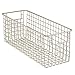 iDesign Classico Wire Storage Basket, Satin Silver, 6 x 16 x 6 Inch, 1 Piece