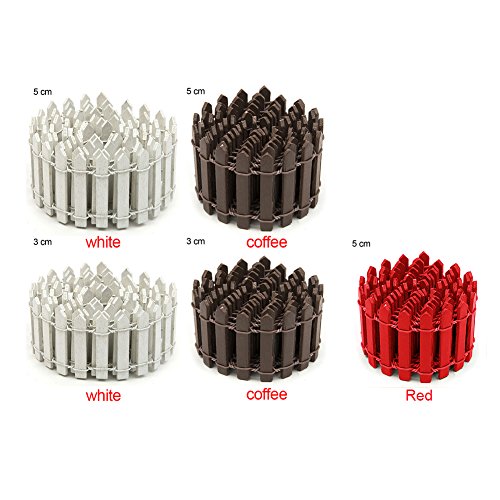 cyclamen9 Garden Fence, Picket Pales Wooden Decorations Fence for House Garden DIY Accessories Decor(5cm,White)