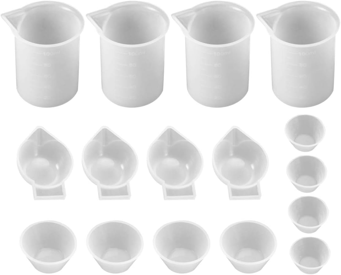 Supvox 16 Pcs Silicone Measuring Cups for Resin,Silicone Mixing Cups DIY Glue Tools Cup for Epoxy Resin Casting Molds Slime Art Waxing