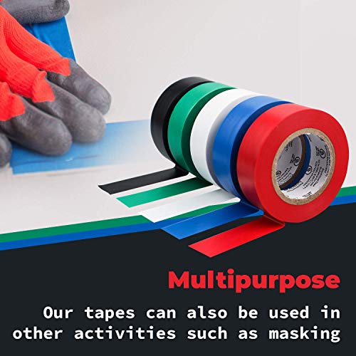 image for Maximm PVC Vinyl Electrical Tape, UL Listed, Heat Resistant, Flame Ret