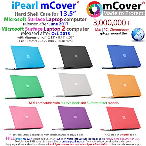 iPearl mCover Hard Shell Case for 13.5-inch Microsoft Surface Laptop Computer (NOT Compatible with Surface Book and Tablet) (Black)