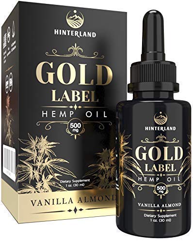 Hemp Oil Extract Drops for Pain, Stress, Anxiety Relief, Anti-Inflammatory, Deep Sleep, Mood Support - Organic Grown in USA - Full Spectrum 500mg - Vanilla Almond Flavor