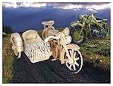 Puzzled 1420 3D Natural Wood Puzzle - Cycle Car, One Size, Tan (Pack of 135)
