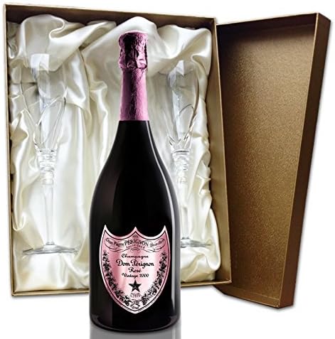 Dom Perignon Rose Champagne Gold Presentation Set with Flutes NV 75 cl