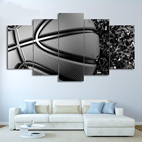 Wall Canvas Painting Art Grey Basketball Disintegration Paint Kit Wall Pictures for Living Room Gifts Party Decorations With Framed