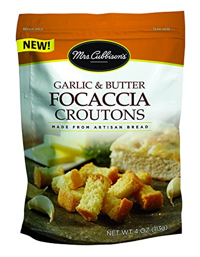 Mrs. Cubbison's Focaccia Croutons, Garlic & Butter, 4 Ounce (Pack of 9)