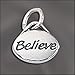 Charm - Believe Message Charm .925 Sterling Silver