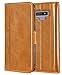 ProCase Genuine Leather Case for Galaxy Note 9, Vintage Wallet Folding Flip Case with Kickstand and Multiple Card Slots Magnetic Closure Protective Cover for Galaxy Note 9 (Brown)