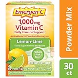 Emergen-C Dietary Supplement Drink Mix with 1000 mg Vitamin C, 0.33 Ounce Packets, Caffeine Free (Lemon-Lime Flavor, 30 Count)
