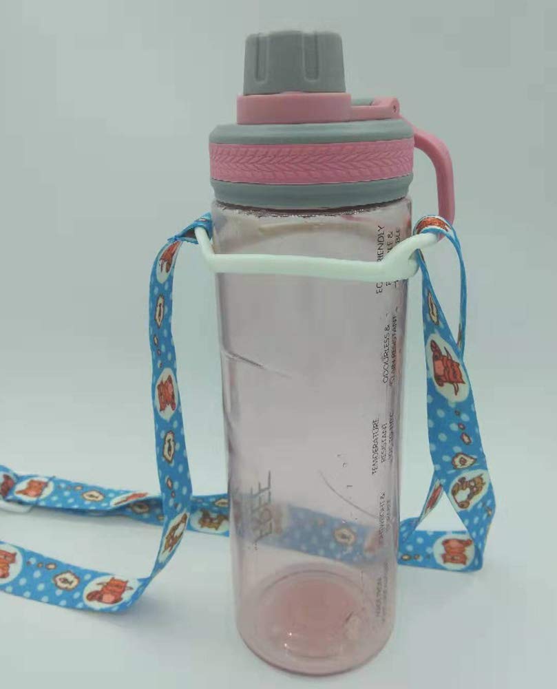 zaowuren Silicone Circle Hook Water Bottle Carrier, Mineral Water Bottle Holder with Strap for Camping Hiking Outdoor Travel