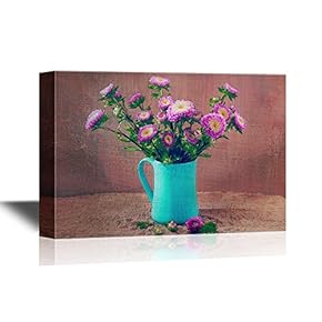 Still Life Flowers Chrysanthemum in Blue Vase
