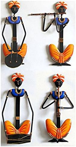 Antique Wall Hanging Set of 4 Rajastani Ladies Troup Indian Handmade Home Décor